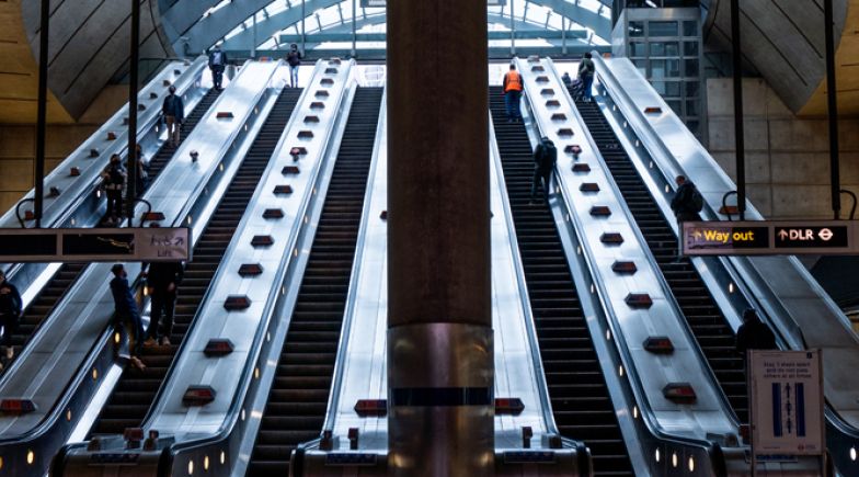 Rail station with few people