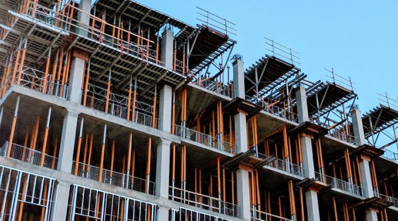 Concrete building under construction